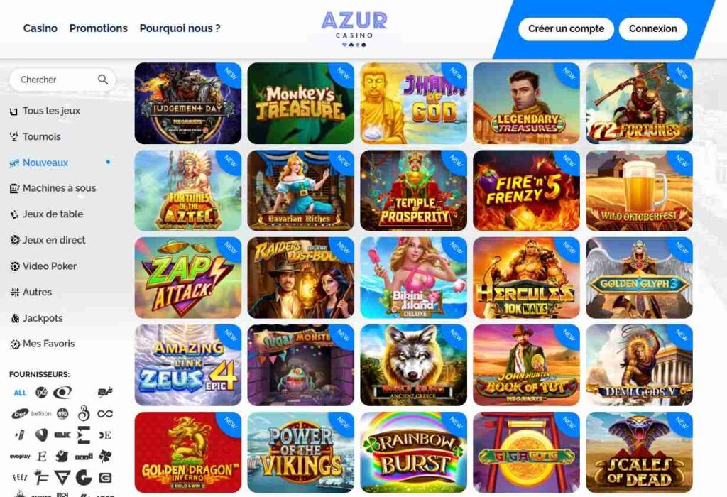 jeux Azur Casino